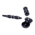 Black aluminum ribbed smoking pipe with built-in grinder for sale online