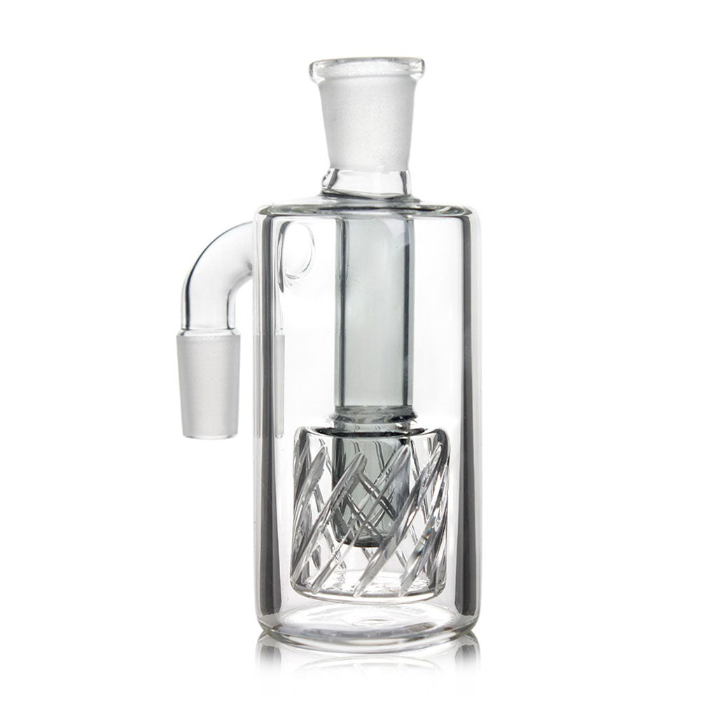 Shop black gridded drum perc ash catcher – premium glass accessory for bongs, perfect for smoother hits and cleaner sessions