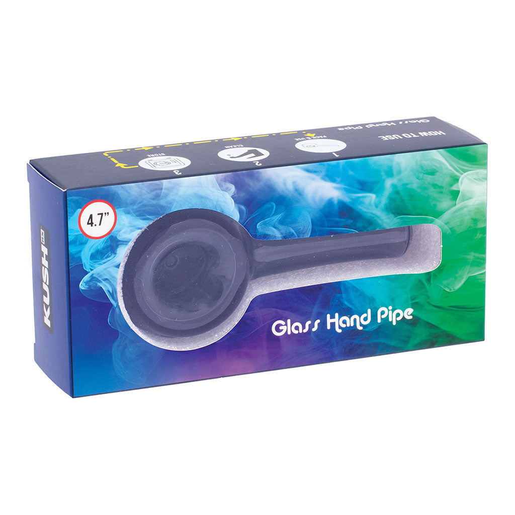 Black lollipop-style glass pipe with deep bowl—order today for quick delivery