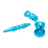 Blue aluminum ribbed smoking pipe with built-in grinder – order online today