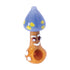 Buy Blue Brown Smiley Mushroom glass spoon pipe – durable, compact, smooth draw. Fast shipping from Honeybee Herb.