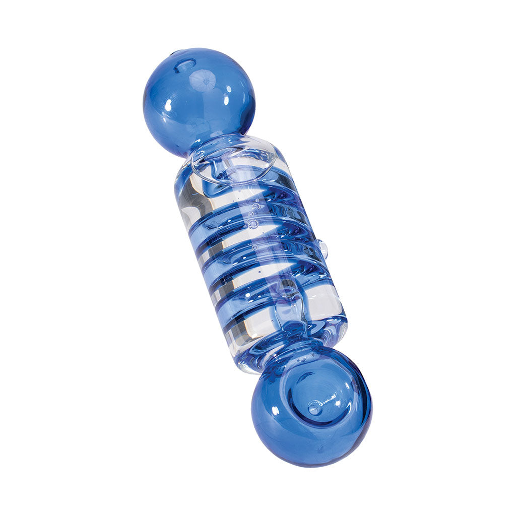 Buy Blue Coil Glycerin glass hand pipe—freezable coil for cooler hits, durable build. Fast shipping from Honeybee Herb.