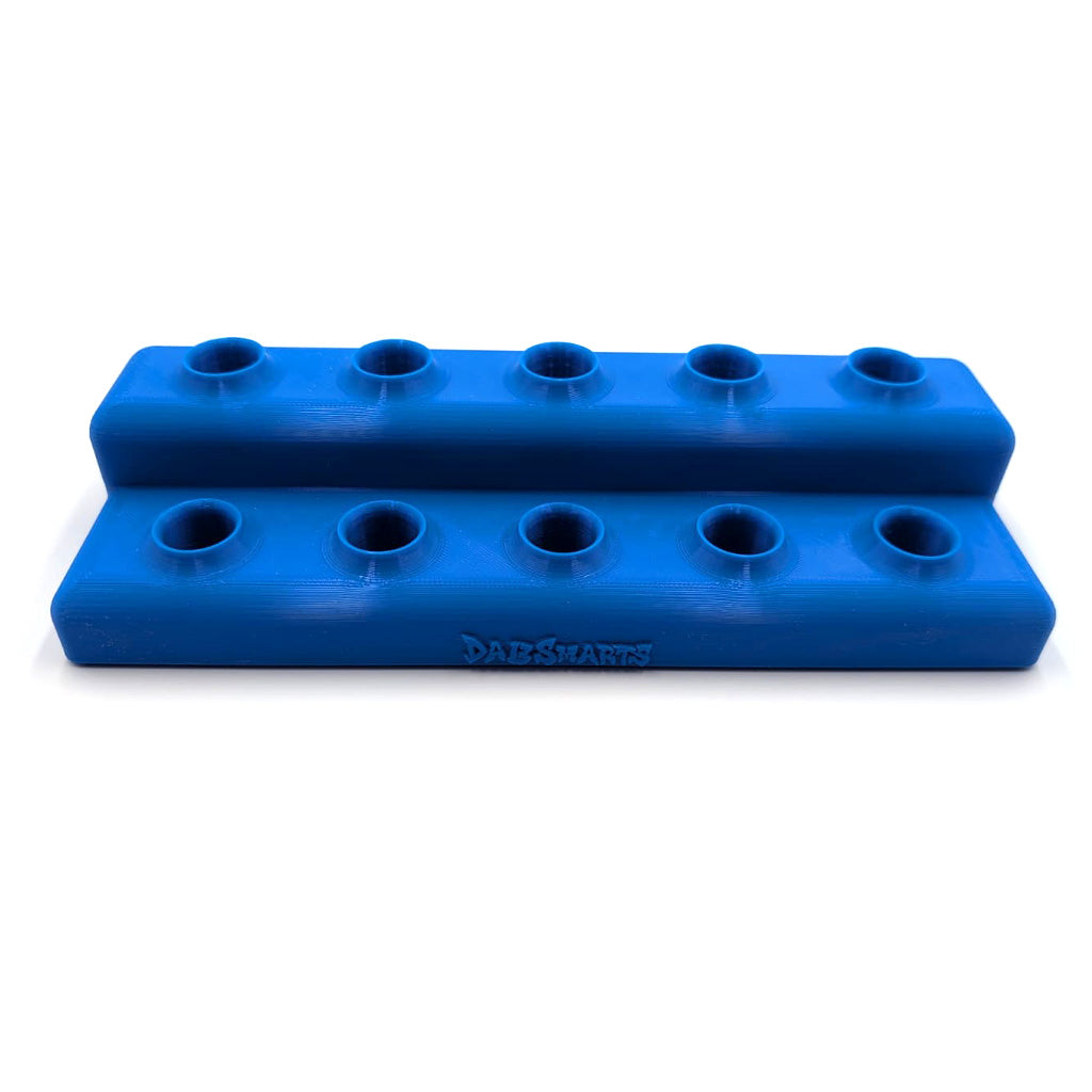Blue DabSmarts Marble Staircase 2 Tier dab marble and tool holder for rigs, premium smoking accessory at Honeybee Herb.
