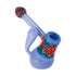 blue glass bubbler with red yellow wig wag pattern, hand-blown smoking pipe, premium design, buy at honeybee herb