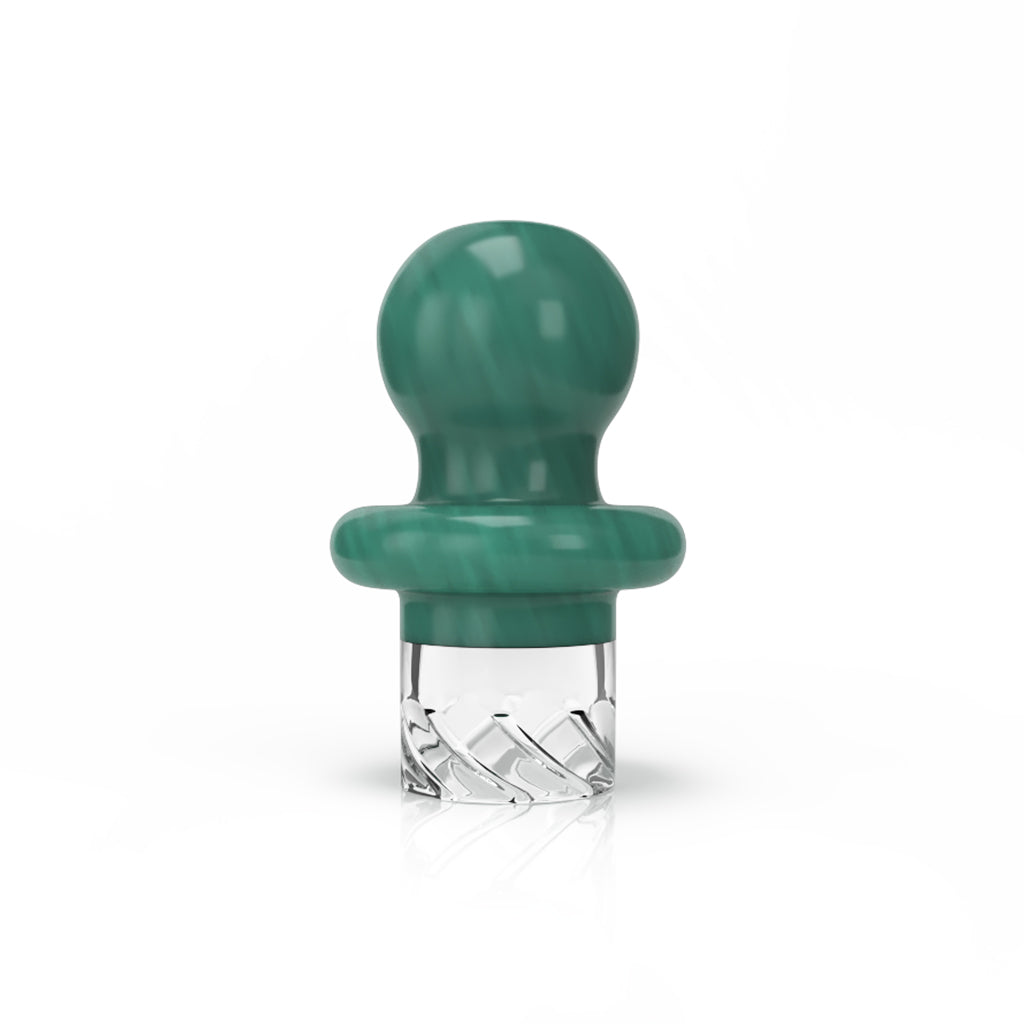 Button Top Vortex Blue Glass Carb Caps Actual Product View