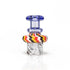 Blue Borosilicate Glass Handle Multicolor Top Directional Airflow Cyclone Riptide Vortex Carb Cap Clear View