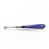 Glossy Blue Glass Handle Steel Round Tip Classic Wax Dab Tool Horizontal View
