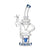 Colorful glass bong with showerhead perc for smooth hits