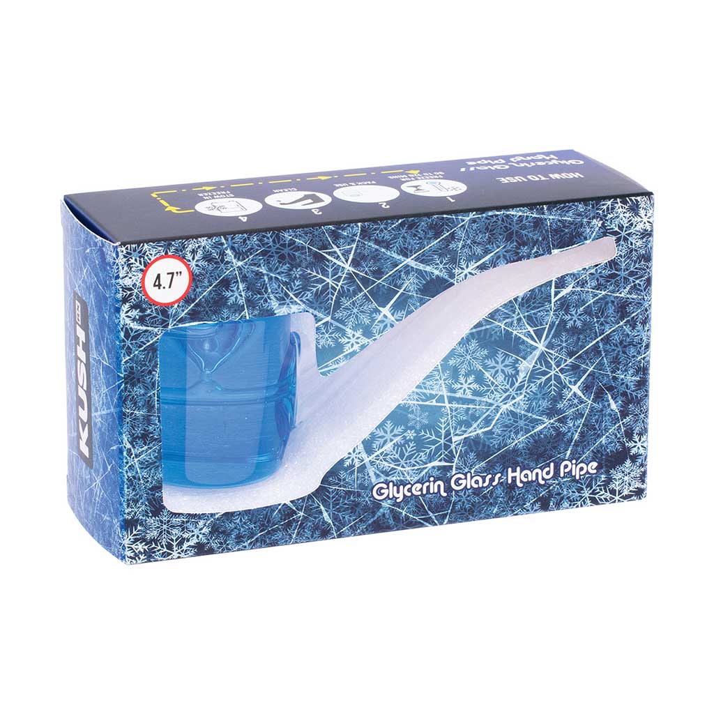 Stylish blue Sherlock-style glycerin glass pipe for icy hits