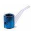 Blue glitter glycerin Sherlock hand pipe – freezable glass for sale