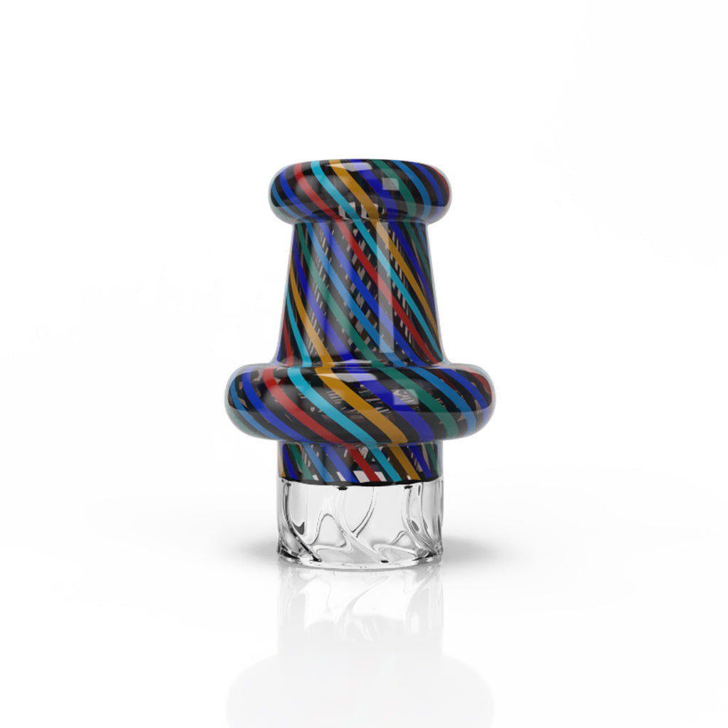 Blue Stripe Glass Riptide Vortex Carb Cap Clear View