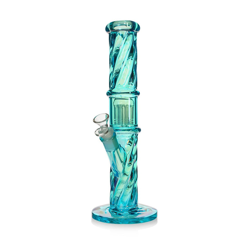 Blue Purple twisted tree perc straight tube bong – premium water pipe 