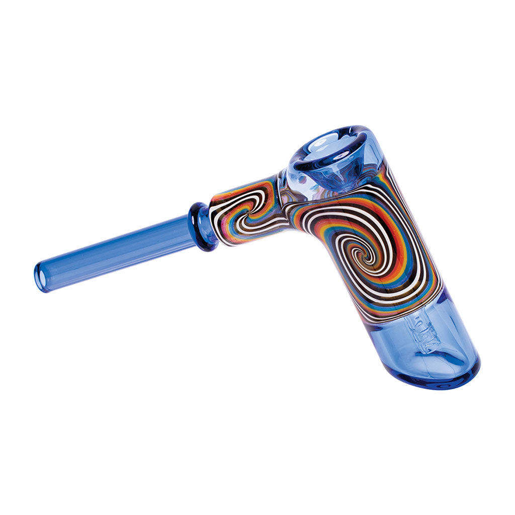 Honeybee Herb Wig Wag Hammer Bubbler in blue for smooth smoking