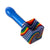 blue handle zig wag ice-cube glass hand pipe with rainbow swirl cube bowl, thick borosilicate spoon pipe, buy online at honeybee herb