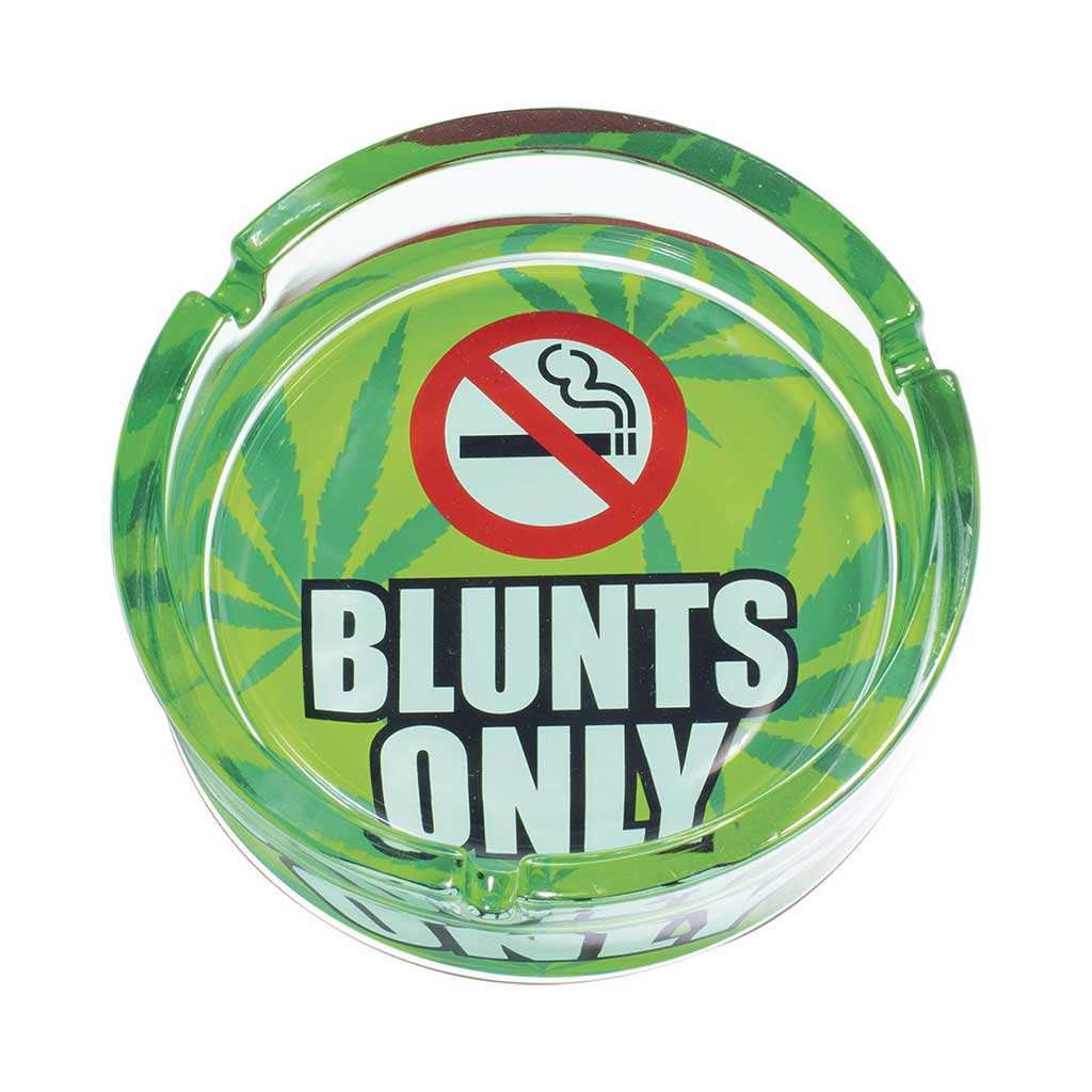 Blunts Only Glass Ashtray for smokers, durable glass blunt ashtray for sale online at Honeybee Herb.