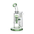 Buy the green Jellyfish percolator bent neck bong—clear view of jellyfish perc and wide base.