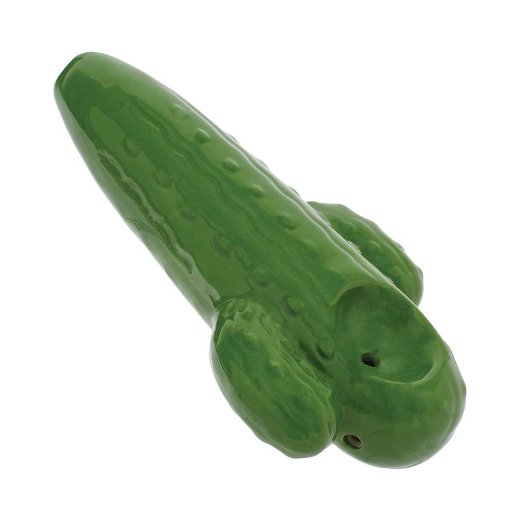 Cactus ceramic hand pipe, angled view showing bowl and carb. Order now from Honeybee Herb for quick, discreet delivery and secure checkout. 