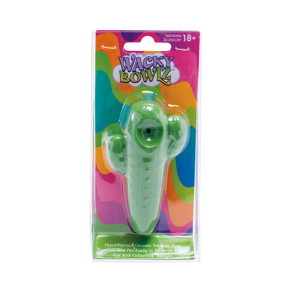 Cactus ceramic pipe in retail packaging—gift-ready novelty spoon pipe. Add to cart at Honeybee Herb for fast shipping and easy returns.