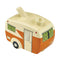Camper hand pipe with ceramic camper van body, colorful side panel design, side bowl, carb hole, and glossy novelty finish