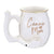 White Canna Mom chubby roast and toast pipe mug with glossy finish, gold rim, built-in front bowl, curved pipe-style handle, and carb hole