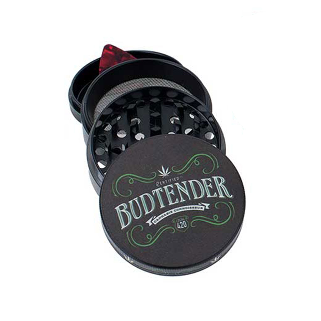 Certified Budtender 2.5-Inch Wacky Grinder With Scraper Tool 4-Parts View Available At Honeybee Herb