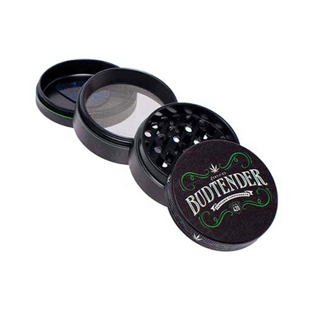  Certified Budtender 2-Inch Wacky Grinder With Scraper Tool 4-Parts View Available At Honeybee Herb 