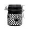 Front-Facing Ted Miller Checkerboard Leaves Jar With Black & White Trippy Pattern & Latch Lid At Honeybee Herb.