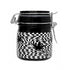 Front-Facing Ted Miller Checkerboard Leaves Jar With Black & White Trippy Pattern & Latch Lid At Honeybee Herb.
