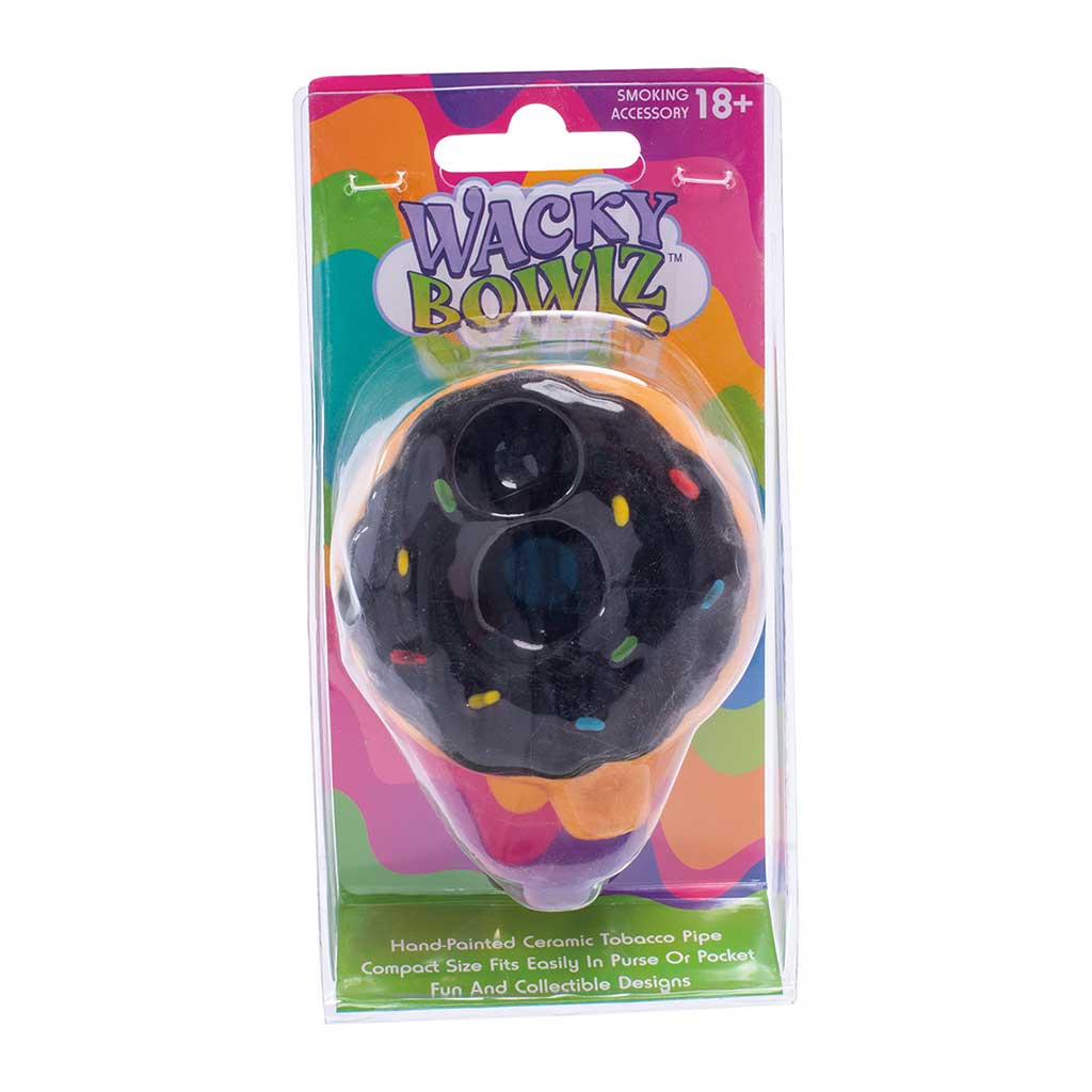 Wacky Bowlz donut ceramic pipe in retail packaging – for sale 