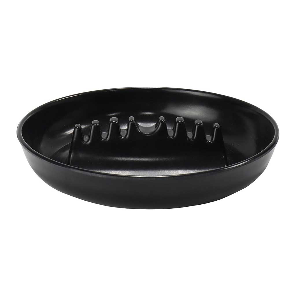 Black classic ash tray with multiple cigarette rests for clean smoking sessions