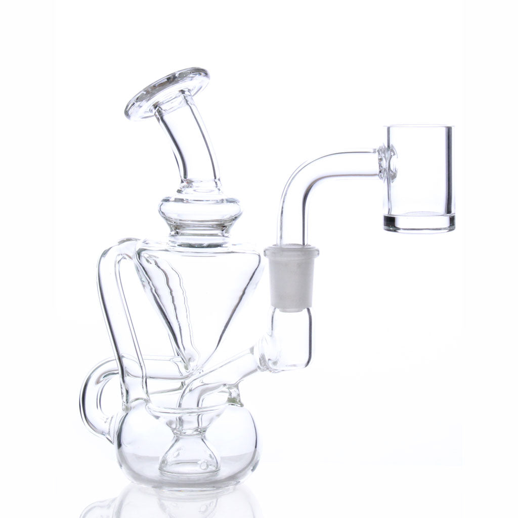 4.5in Traditional Recycler Glass Dab Rig - Honeybee Herb