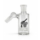 Barrel Perc Ash Catcher, 14mm male 45 degree, clear glass body with barrel perc for cleaner, smoother pulls.