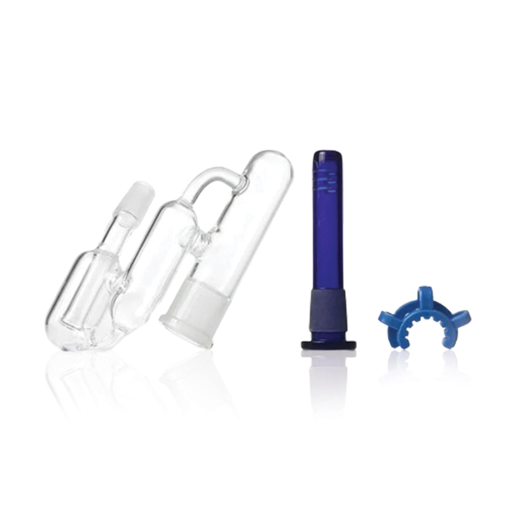 A Pack Of 14MM Male 45°-Degree Phoenix Star Blue Cloud Recycler Ash Catcher With Downstem And Clip