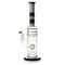 Black Mouthpiece And Stand On A Clear Glass Water Chamber 12 Inch Straight Tube Dab Rig