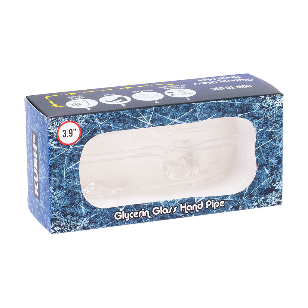 Car design clear glycerin glass hand pipe for chilled smoke. 