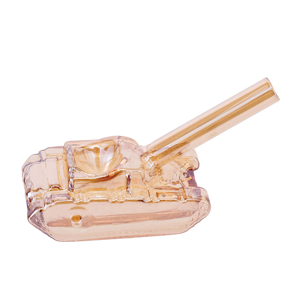 Glass War Tank Hand Pipe in clear finish – durable smoking accessory