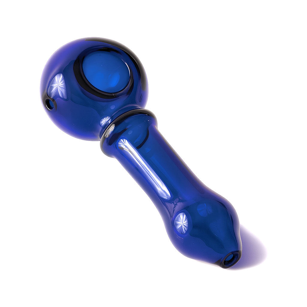 Buy cobalt blue glass hand pipe online – premium glass smoking pipe for smooth sessions at Honeybee Herb