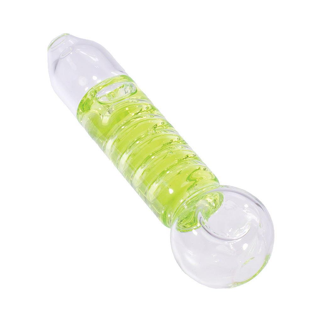 Green Coil Glycerin Hand Pipe – premium freezable glass pipe for sale