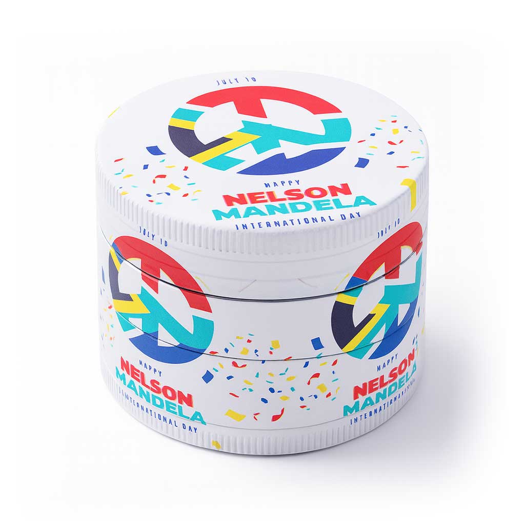 Colorful Psychedelic Peace Symbol 4-Piece Grinder In Mandela Peace