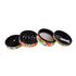 Colorful Psychedelic Peace Symbol 4-Piece Grinder In Orange Peace All Parts View