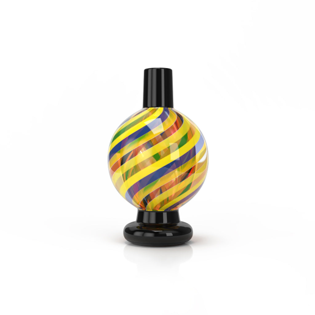 Colorful Stripe On Black Glass Kaleidoscope Bubble Carb Cap Product View