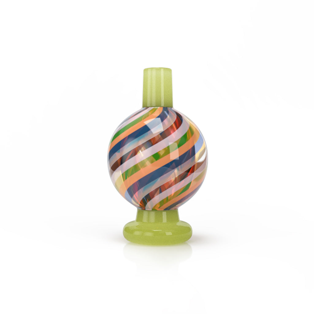 Colorful Stripe On Green Glass Kaleidoscope Bubble Carb Cap Without Packaging Product View