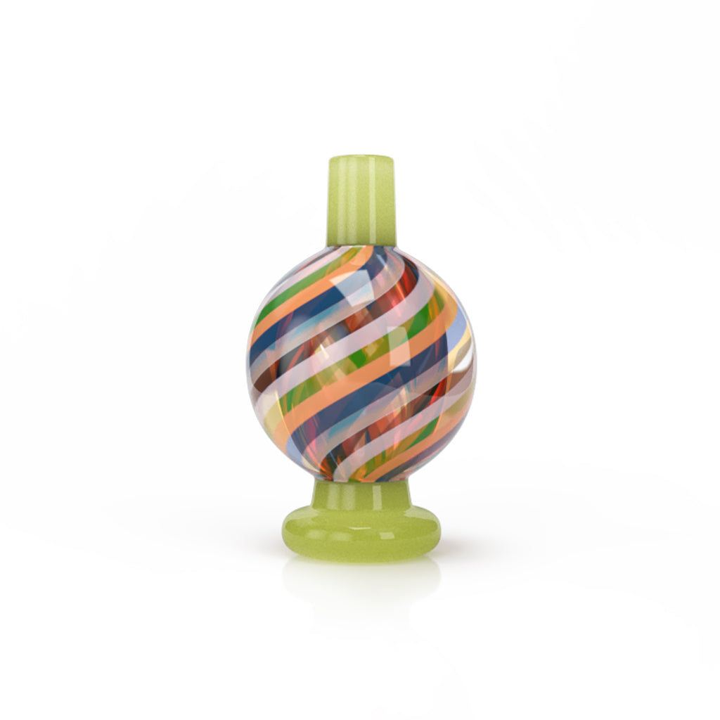 Colorful Stripe On Green Glass Kaleidoscope Bubble Carb Cap Without Packaging Product View