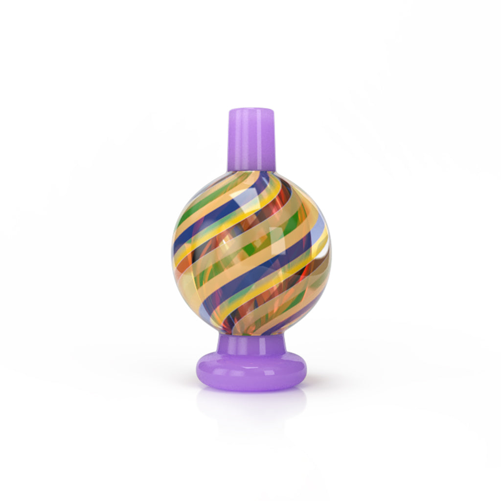 Colorful Stripe On Purple Glass Kaleidoscope Bubble Carb Cap Clean View