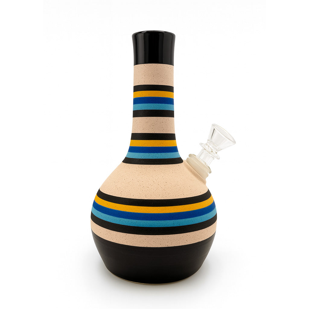 Bahamas variant colorful striped ceramic bubble vase bong for stylish smoking sessions 