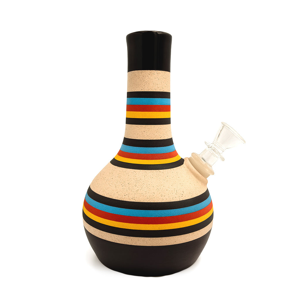 Swazi variant colorful striped ceramic bubble vase bong with artistic design