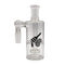 Core Cylinder Double Perc Glass Ash Catcher, clear 14mm male 90 degree ash catcher for cleaner bong hits.