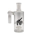 Core Cylinder Double Perc Glass Ash Catcher, clear 14mm male 90 degree ash catcher for cleaner bong hits.