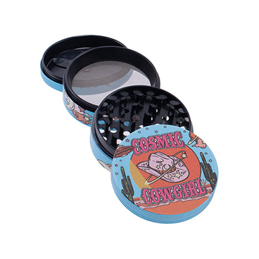 Cosmic Cowgirl 2.5-Inch Wacky Grinder 4-Parts View Available At Honeybee Herb