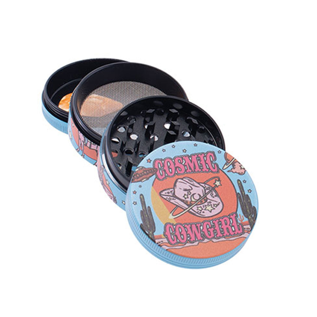 Cosmic Cowgirl 2-Inch Wacky Grinder 4-Parts View Available At Honeybee Herb